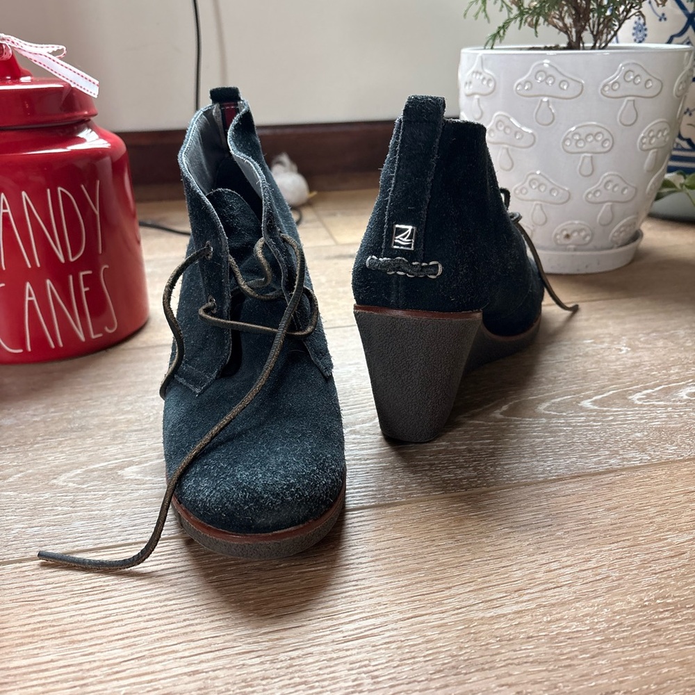 Sperry Black Ankle Heel Boots